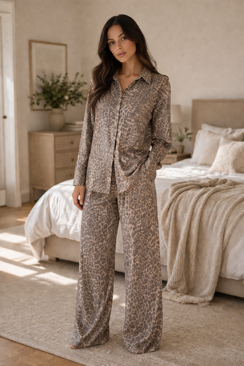 Animal Print Button-Up Shirt